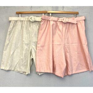 VINTAGE Distinctly Different High Rise Shorts 26W Pink White Bermuda‎ Grannycore